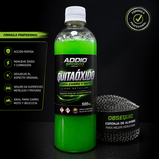 Quitaóxido Addio Sporco 500ml + Esponja de Alambre