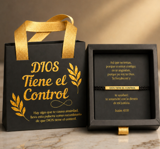 Pulsera Dios Tiene el Control - Caja de lujo