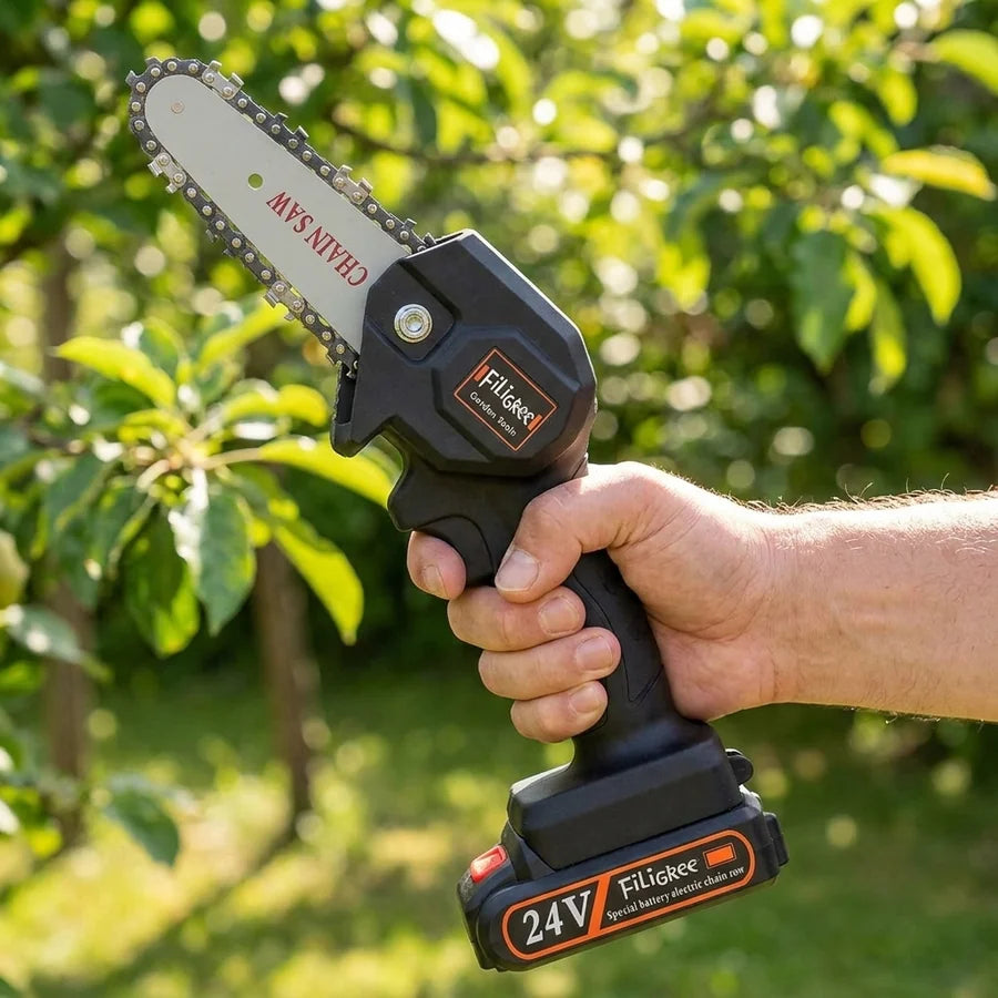 Mini Motosierra Portátil Recargable 24V