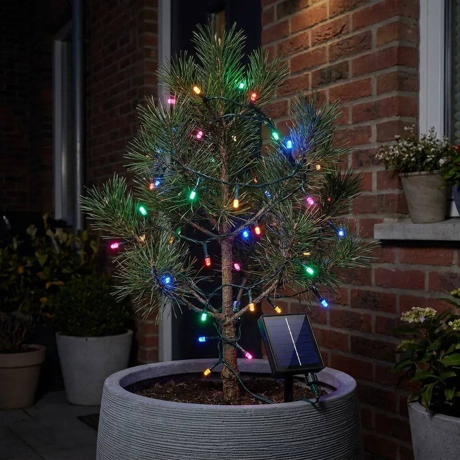 Luces Navideñas Con Panel Solar X 10 Metros