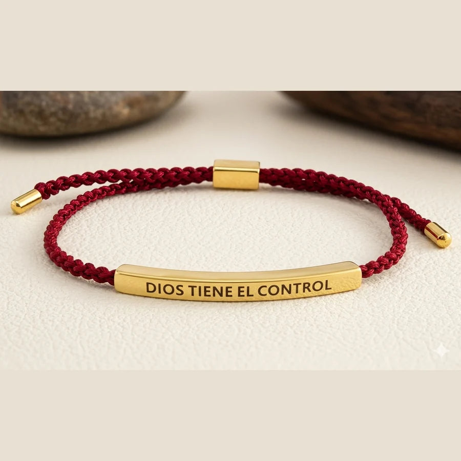 Pulsera "Dios Tiene el Control" con Caja de Lujo
