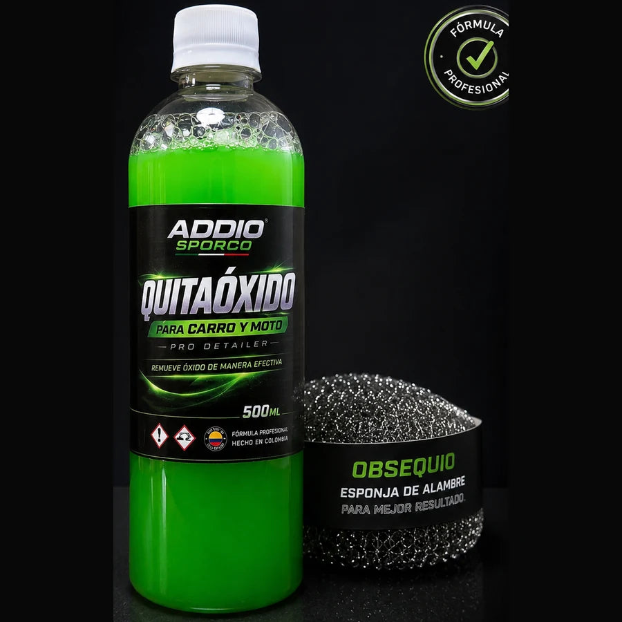 Quitaóxido Addio Sporco 500ml + Esponja de Alambre